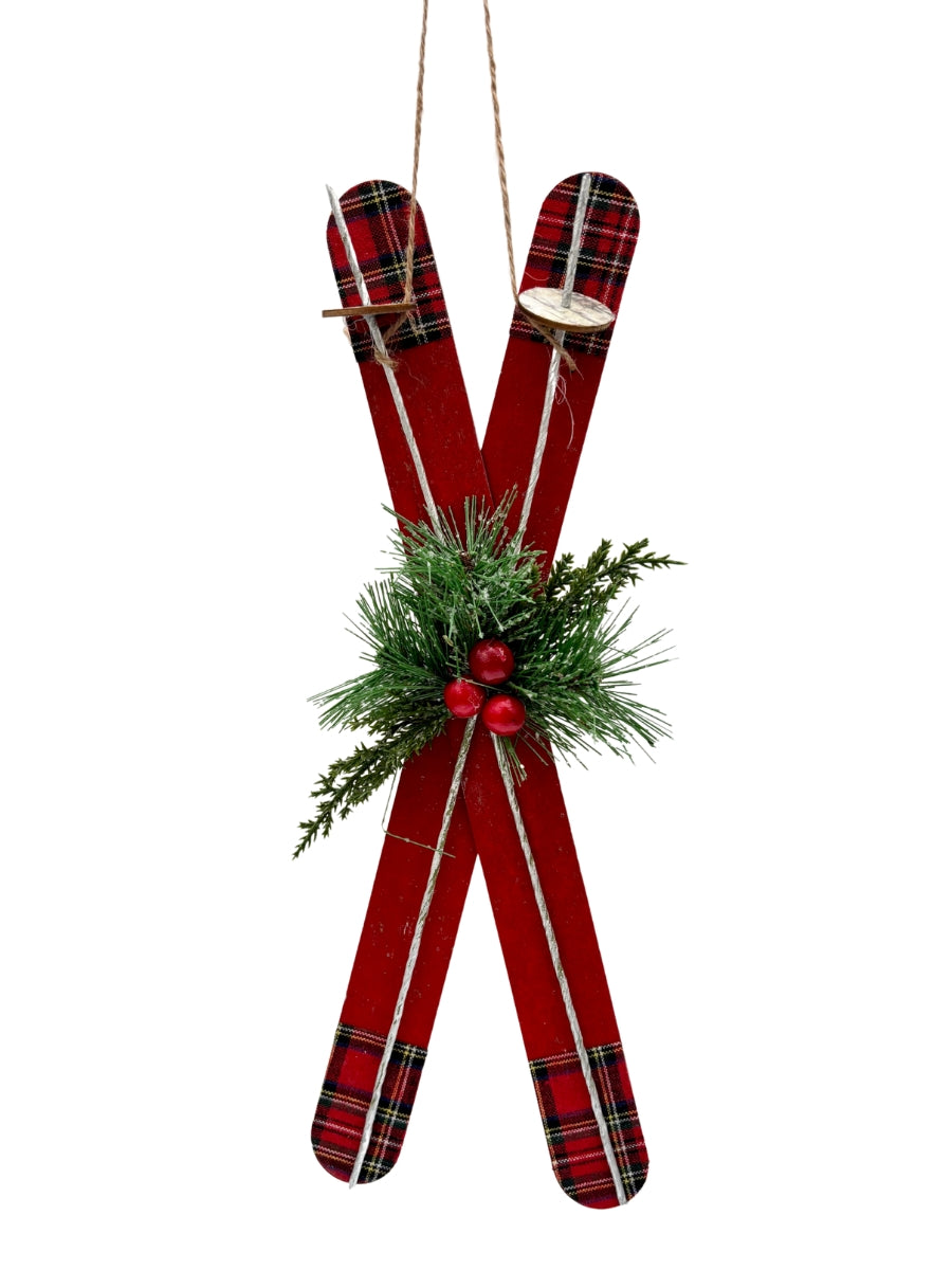 Skis Red/Green Ornament